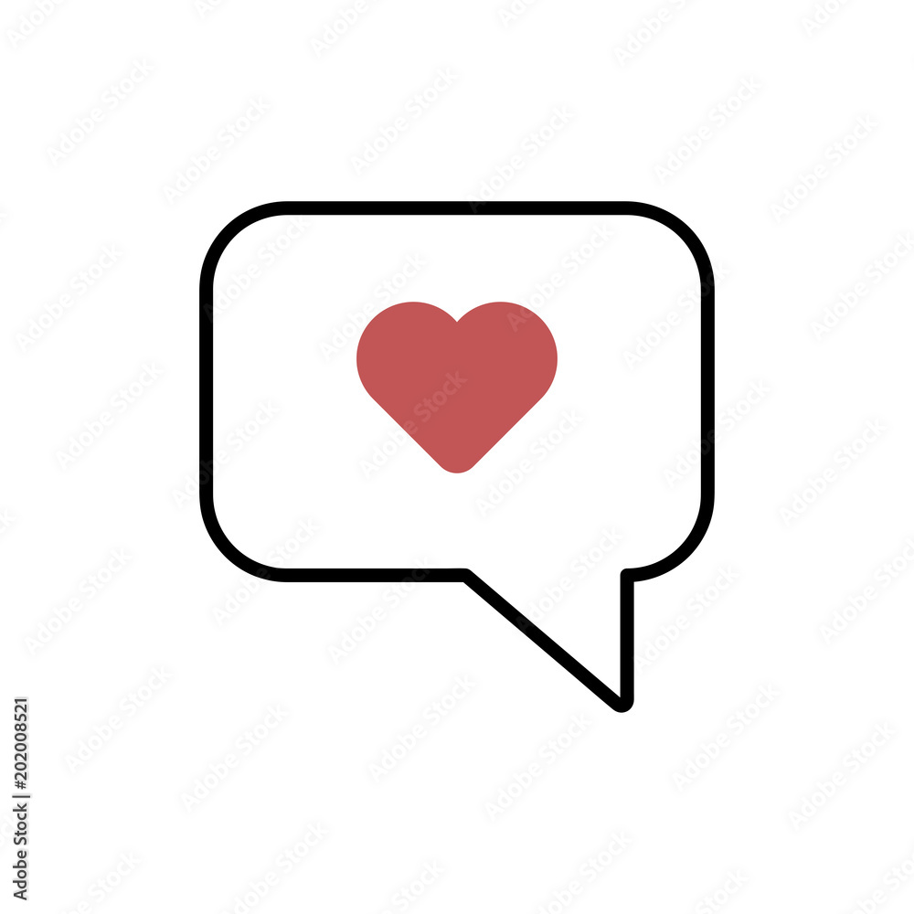 Chat and heart icon Chat and heart icon