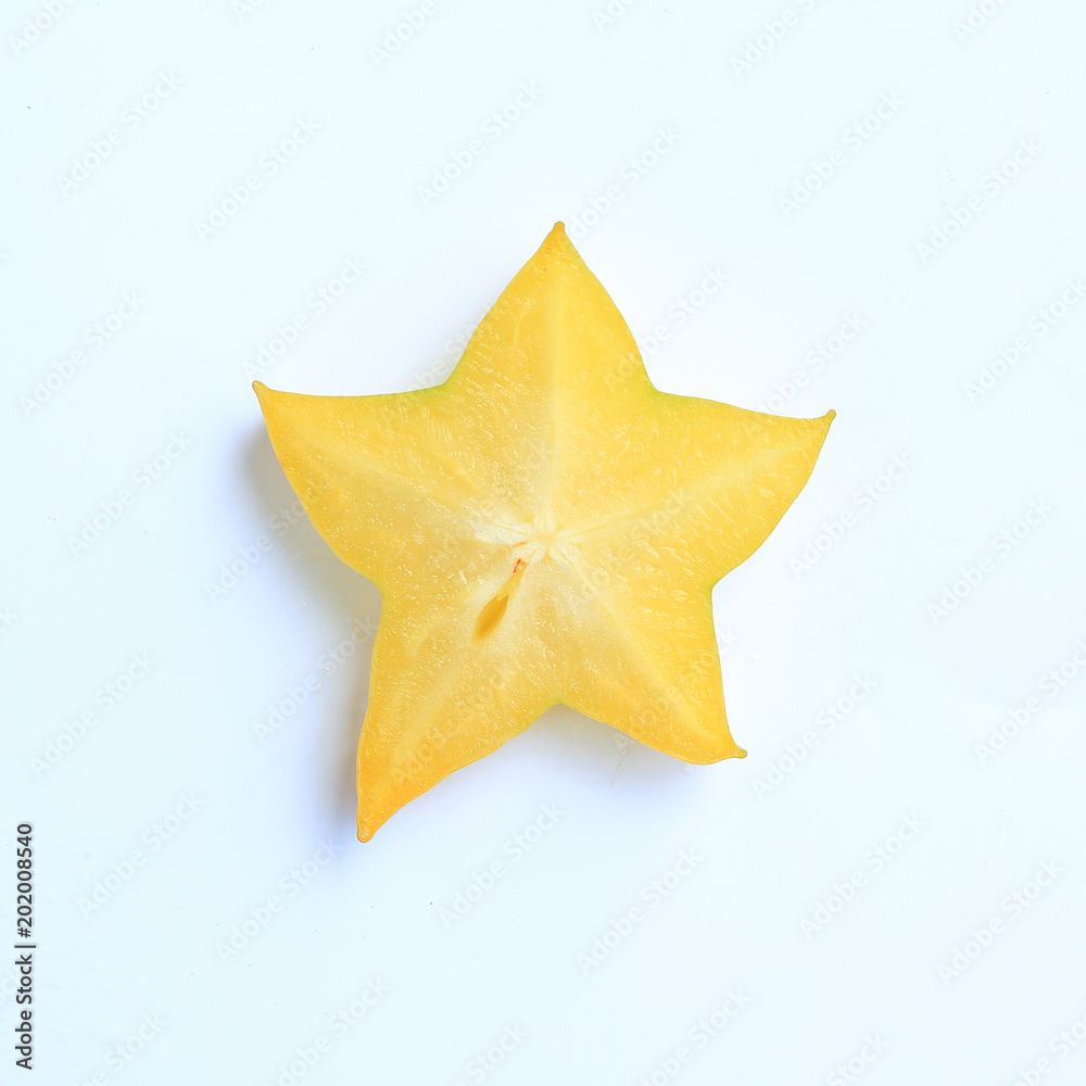Close up Sliced ripe Star apple isolated on white background. Close up Sliced ripe Star apple isolated on white background.