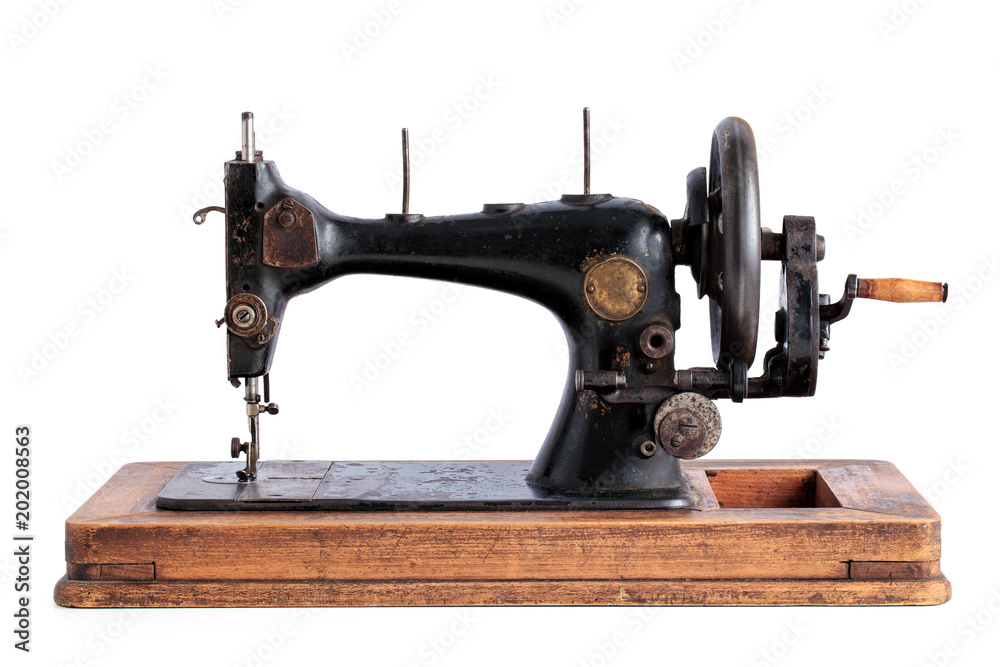 Ancient sewing machine.