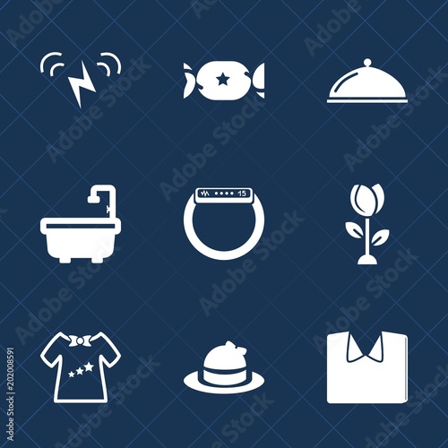 Premium set with fill icons. Such as sweet, kid, child, gadget, colorful, bathroom, lolly, shirt, energy, restaurant, fashion, shower, toilet, new, sun, plate, baby, hat, environment, sign, dish, food