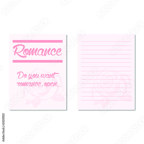 Pink romantic card, valentine day card
