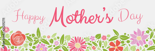 Colourful banner with fresh flowers for Mother's Day. Vector. © Karolina Madej