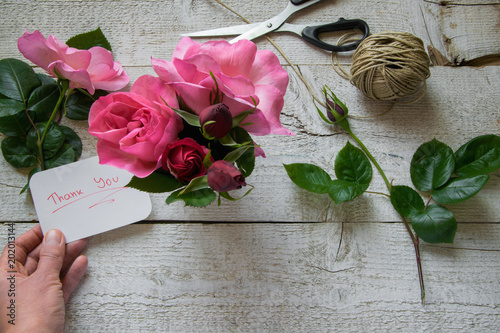 Top view of female decorator holding 