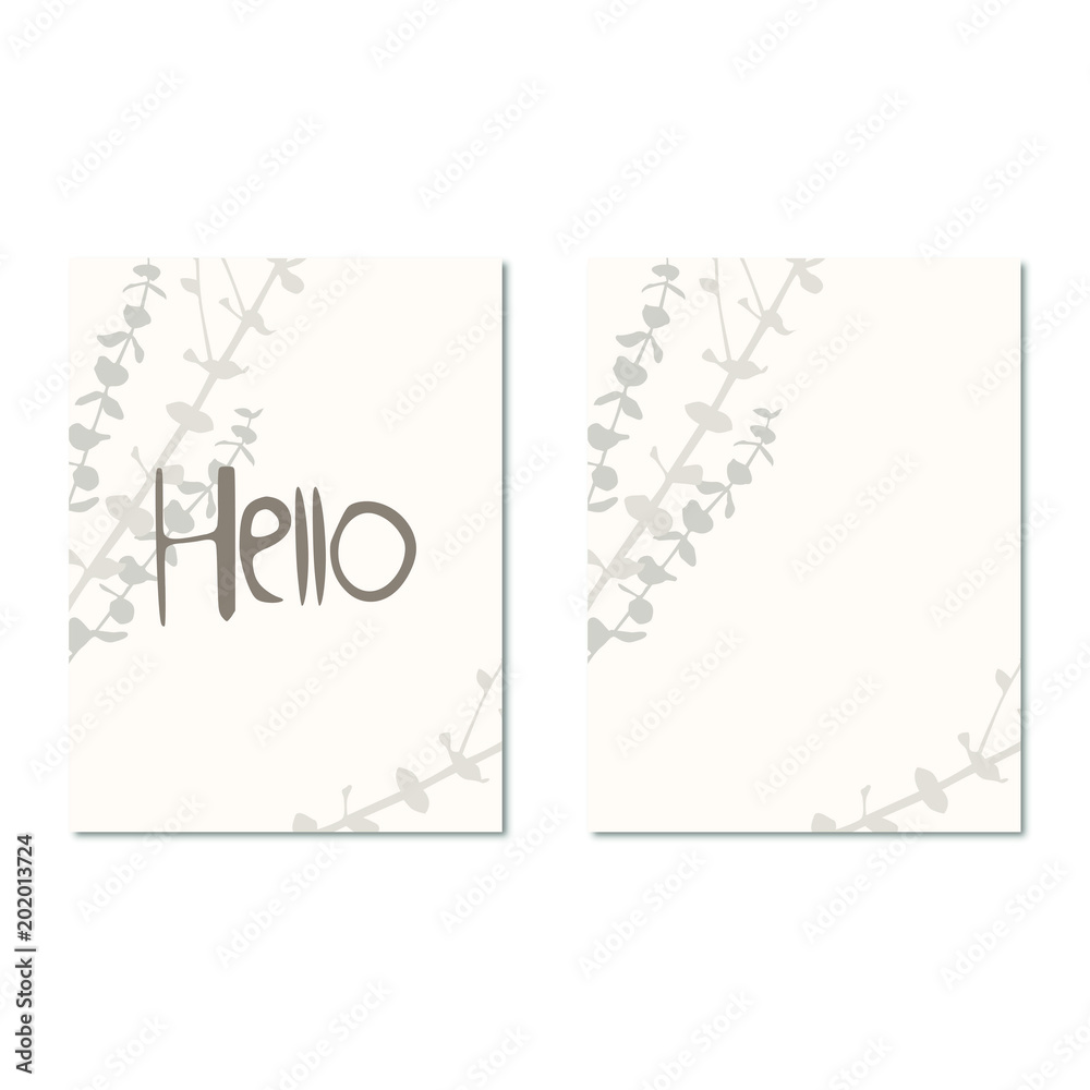 Fototapeta premium Minimalistic greeting card with the words hello