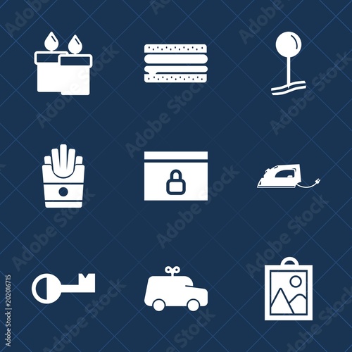Premium set with fill icons. Such as play, iron, fast, food, sign, lunch, picture, fire, child, flame, snack, key, lock, candle, christmas, unhealthy, car, french, web, burger, website, work, internet