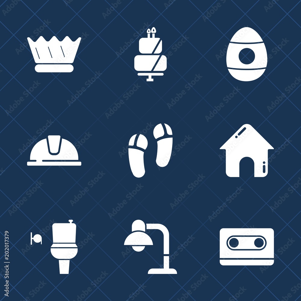 Premium set with fill icons. Such as restroom, lamp, easter, tape, food,  construction, footwear, sweet, royal, crown, home, kingdom, cassette,  bathroom, public, house, audio, queen, toilet, delicious Stock Vector |  Adobe Stock