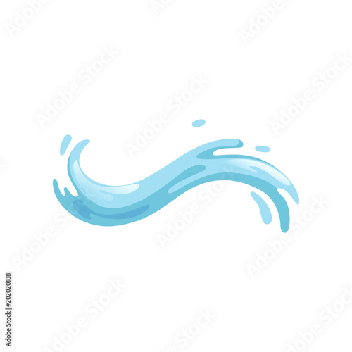 Blue water wave splashing vector Illustration on a white background