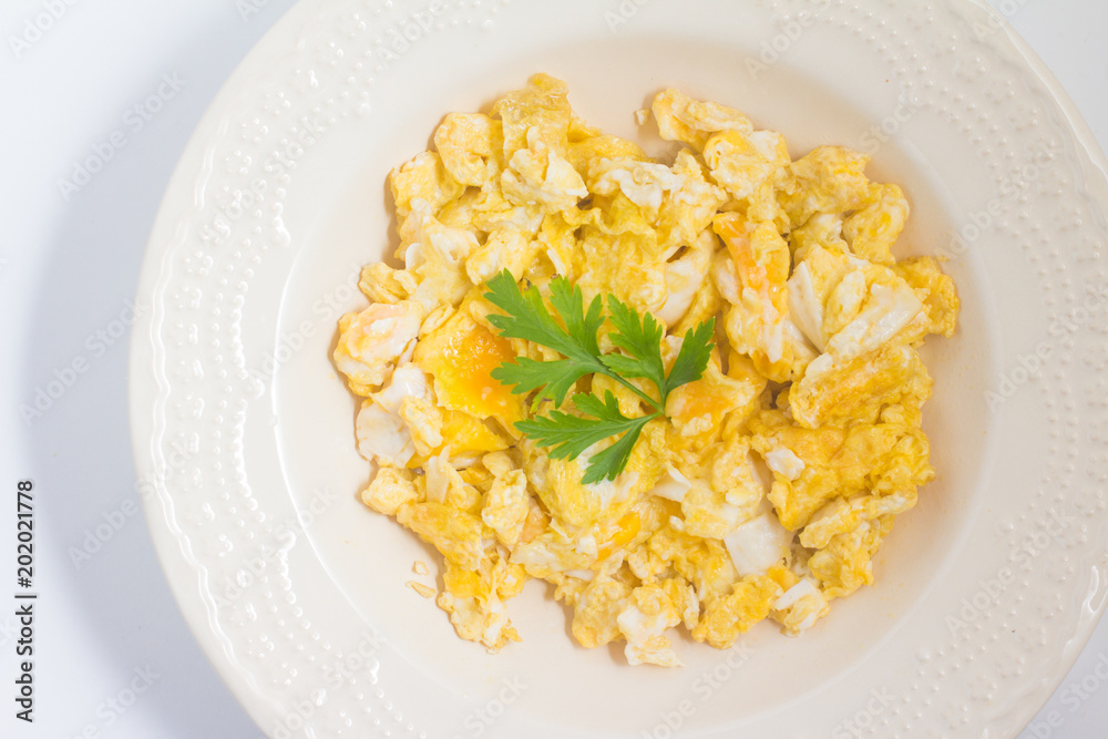 Scrambled Eggs in a dish