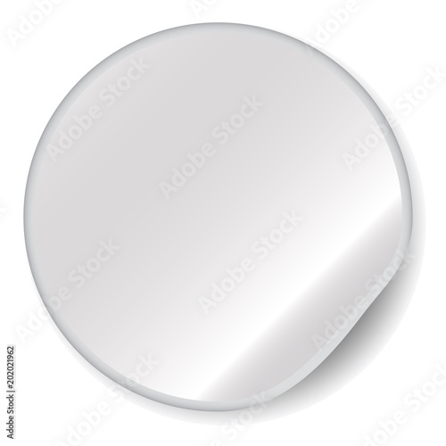 Mockup of a round white sticker. Easy to change the background