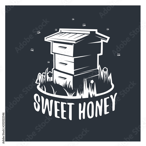 Sweet honey, illustration hive.