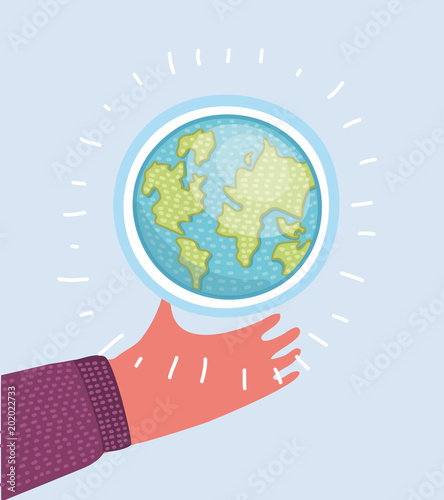 Hand holding the world