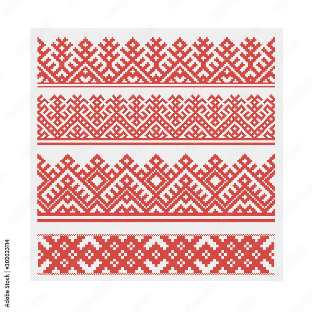 Slavic ethnic ornament. Vector illustration, seamless pattern. - obrazy, fototapety, plakaty 