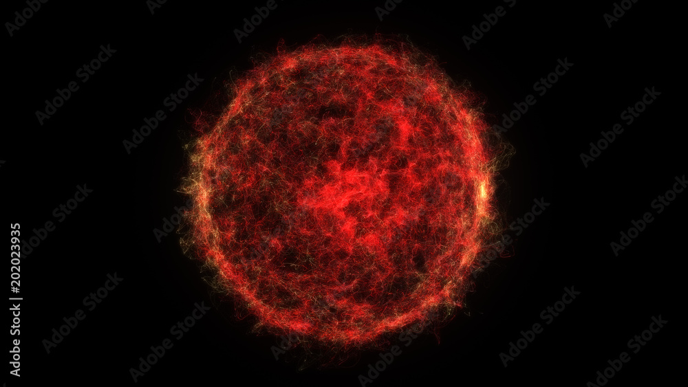 Abstract motion graphics isolated colorful sphere in space with glowing particles on black background. Energy sphere with wire power lines. Atom science technology and energy concept VFX element in 4K Abstract motion graphics isolated colorful sphere in space with glowing particles on black background. Energy sphere with wire power lines. Atom science technology and energy concept VFX element in 4K