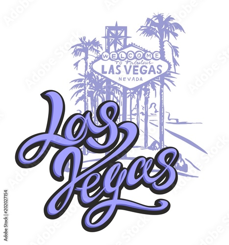 City Of Las Vegas. Sketch. The design concept for the tourism industry. Vector illustration.