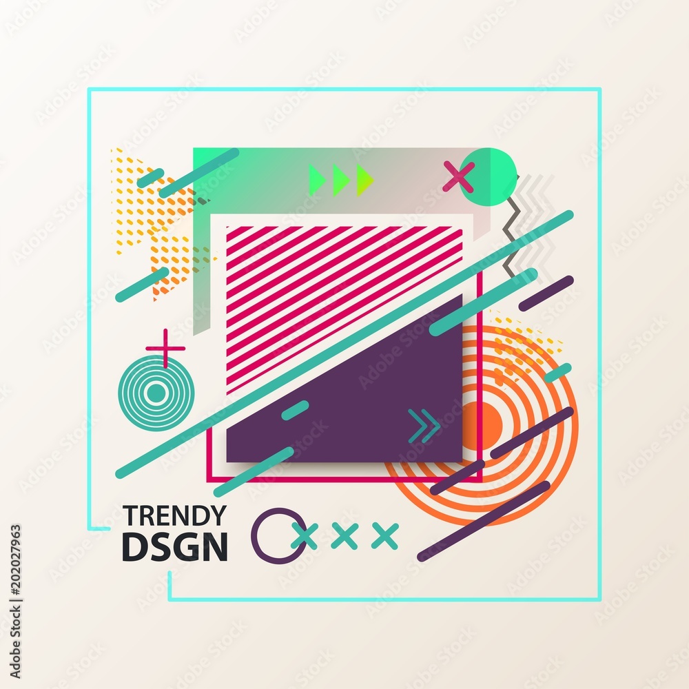 Fototapeta premium Simple geometric cover design with shapes