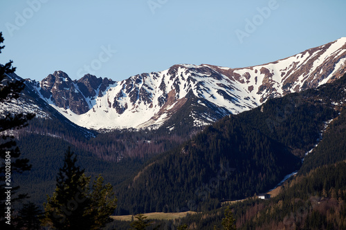 Beautiful views of mountain landscape with blue sky