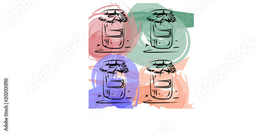 Jam Jar Stroke Picture Watercolor Background