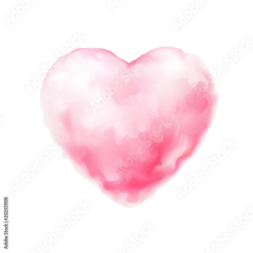 Vector cotton candy heart icon valentine sweet