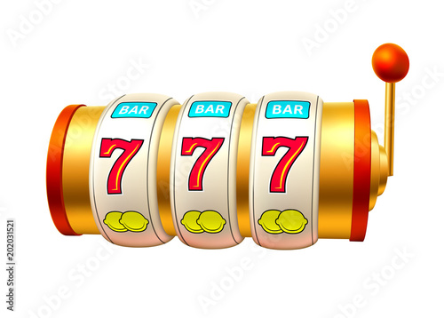 Vector realistic slot machine casino jackpot