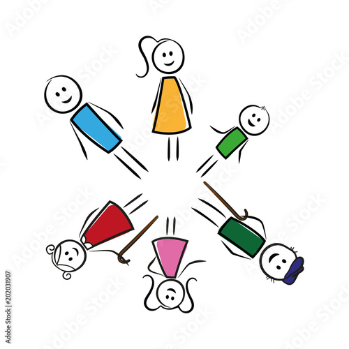 Familie im Kreis