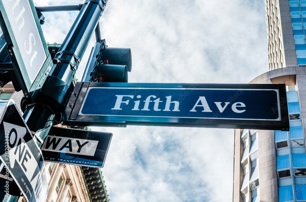 Fifth Avenue sign New York City (5th Ave sign NYC) 