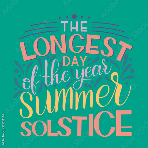Summer solstice lettering. Elements for invitations  posters  greeting cards