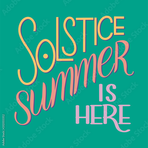 Summer solstice lettering. Elements for invitations, posters, greeting cards