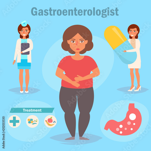 Gastroenterologist Vector. Cartoon.