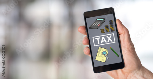 Tax concept on a smartphone