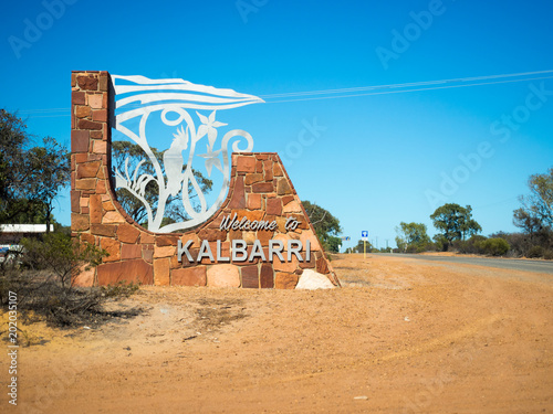 Welcome to Kalbarri sign, Western Australia photo