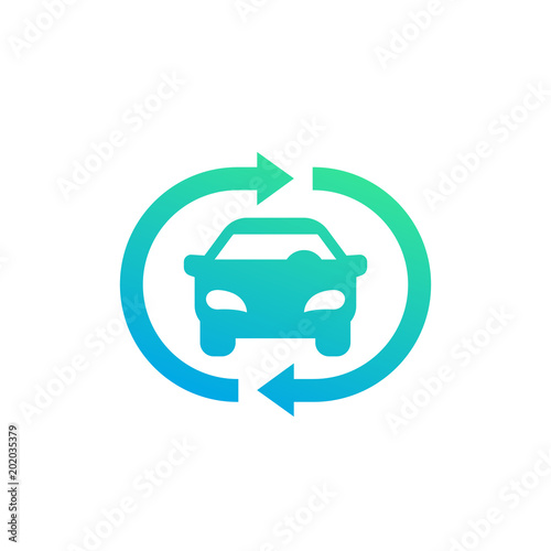 carsharing service icon, vector logo element