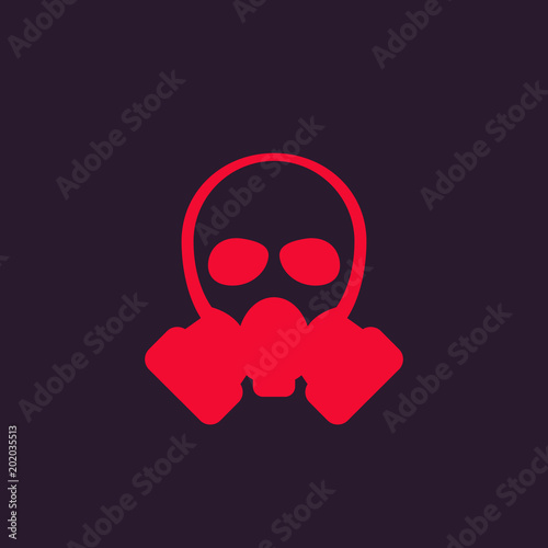 gas mask red icon