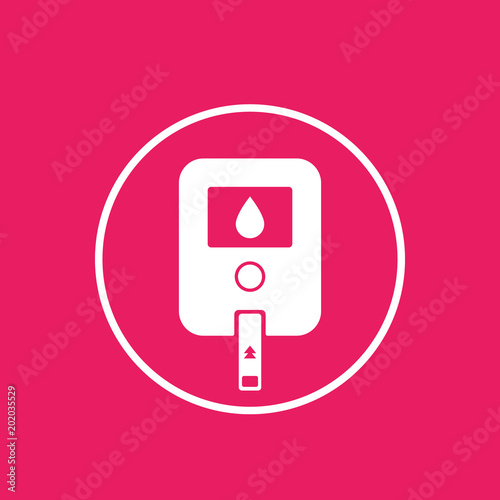 Glucose meter icon in circle