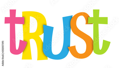 TRUST colourful vector letters icon