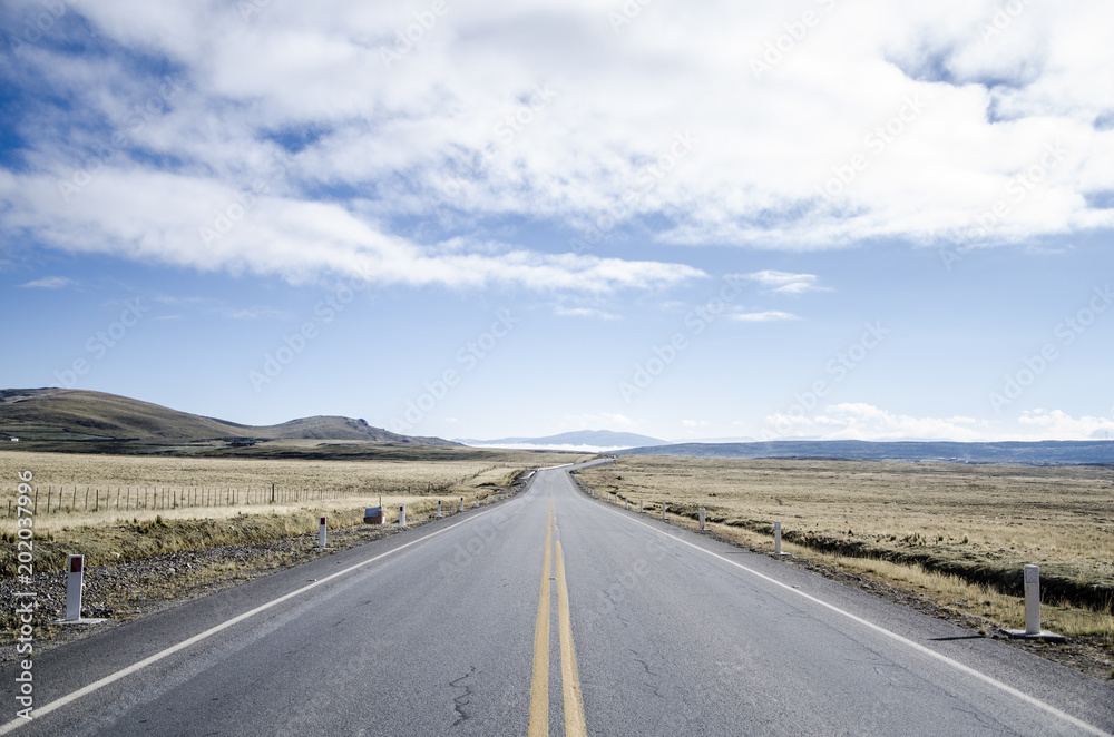 Long road on highway Long road on highway