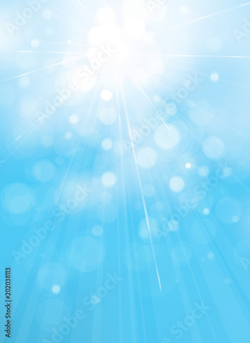 Vector blue lights  background. Sky background.