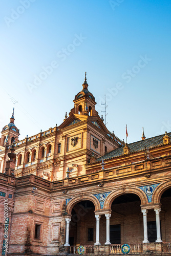 Antique building view in Old Town Sevilla  Spain