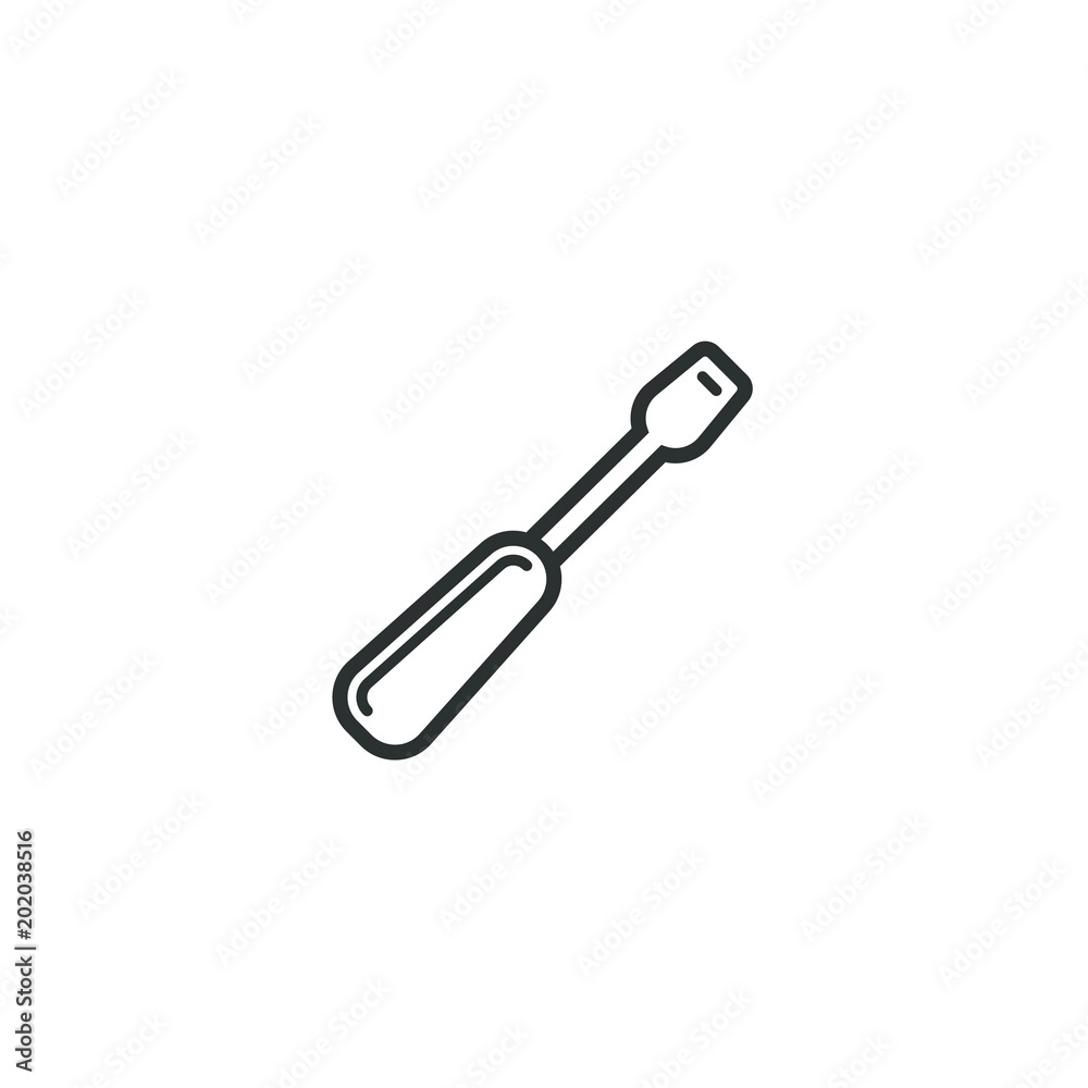 black and white frameless linear screwdriver icon black and white frameless linear screwdriver icon