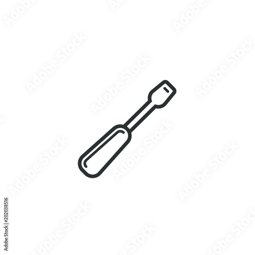 black and white frameless linear screwdriver icon