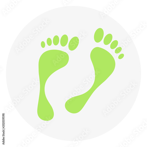 Abstract foots circle web icon on isolation background