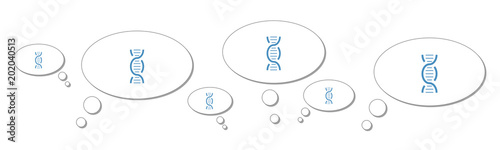 Gedankenblasen - DNA Strang