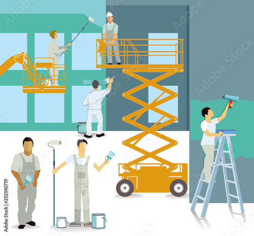 Maler Handwerker auf der Baustelle