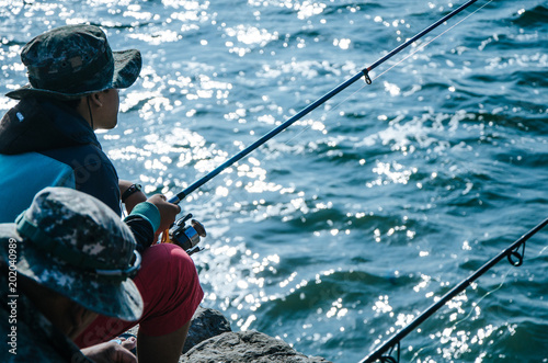 Fisherman on the seashore