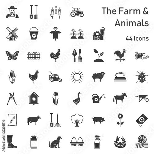 Farm & Animals - 44 Icons