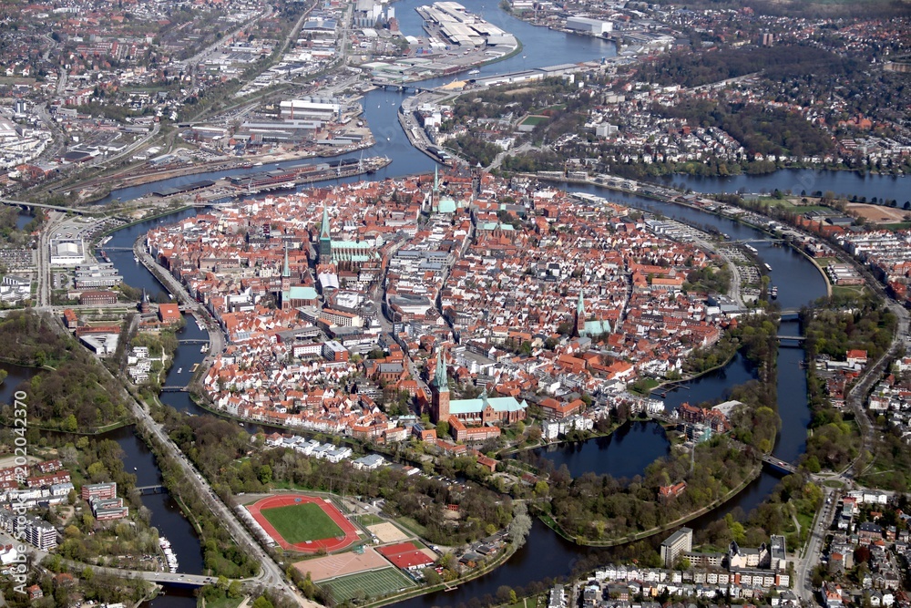 Aerial Picture of the Hanseatic City of Lübeck (Luebeck) – Germany 