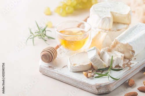 Camembert and brie cheese photo