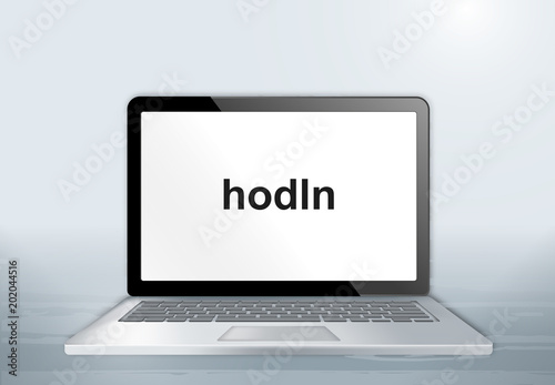 Laptop auf Holztisch - hodln