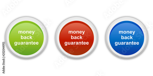 rundes Button Set grün rot blau - money back guarantee