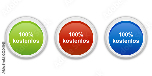 rundes Button Set grün rot blau - 100% kostenlos