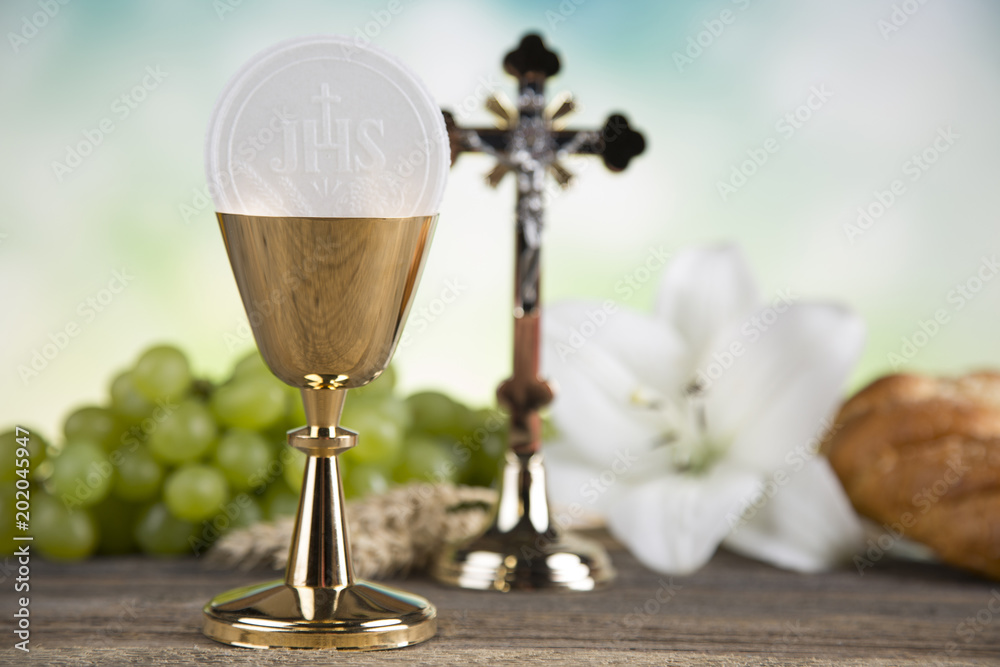 Fototapeta premium Sacrament of communion, Eucharist symbol.